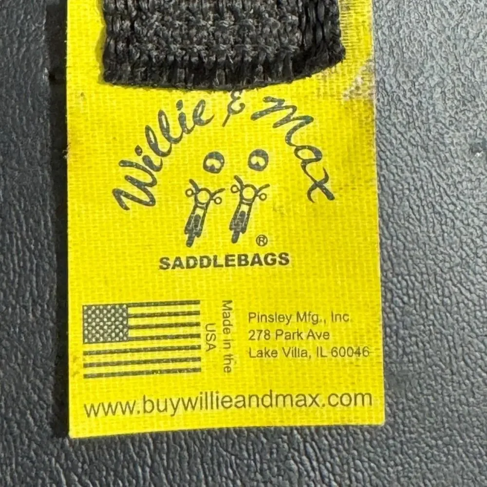 Willie and Max Black Saddlebag motorcycle with clips